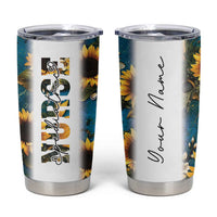 Personalized Pediatric Nurse Tumbler Cup Custom Name Nurse Gifts Sunflower - Wonder Print Shop