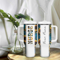 Personalized Pediatric Nurse Tumbler With Handle Custom Name Nurse Gifts Sunflower - Wonder Print Shop