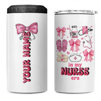Personalized Nurse Gifts 4 in 1 Can Cooler Tumbler Custom Name In My Nurse Era Coquette - Wonder Print Shop