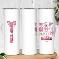 Personalized Nurse Gifts Skinny Tumbler Custom Name In My Nurse Era Coquette - Wonder Print Shop