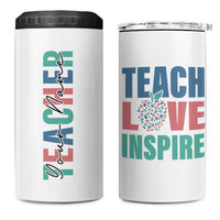 Personalized Teacher 4 in 1 Can Cooler Tumbler Custom Name Teach Love Inspire - Wonder Print Shop