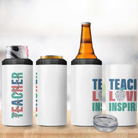 Personalized Teacher 4 in 1 Can Cooler Tumbler Custom Name Teach Love Inspire - Wonder Print Shop