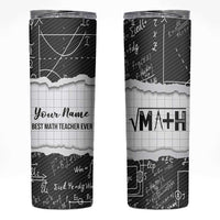 Personalized Math Teacher Skinny Tumbler Custom Name Best Math Teacher Ever - Wonder Print Shop