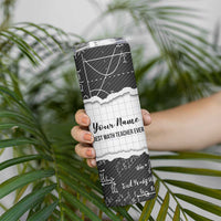 Personalized Math Teacher Skinny Tumbler Custom Name Best Math Teacher Ever - Wonder Print Shop
