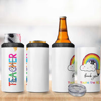 Personalized Teacher 4 in 1 Can Cooler Tumbler Custom Name Rainbow Your Are The Best - Wonder Print Shop