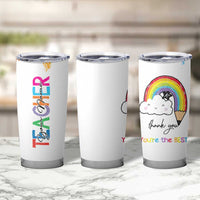 Personalized Teacher Tumbler Cup Custom Name Rainbow Your Are The Best - Wonder Print Shop