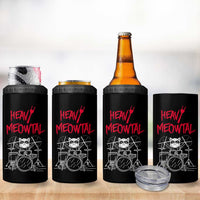 Heavy Metal 4 in 1 Can Cooler Tumbler Cat Drummer Meowtal Rock Drum Band - Wonder Print Shop