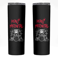 Heavy Metal Skinny Tumbler Cat Drummer Meowtal Rock Drum Band - Wonder Print Shop