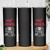 Heavy Metal Skinny Tumbler Cat Drummer Meowtal Rock Drum Band - Wonder Print Shop