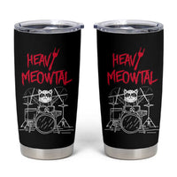 Heavy Metal Tumbler Cup Cat Drummer Meowtal Rock Drum Band - Wonder Print Shop