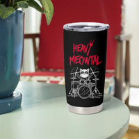 Heavy Metal Tumbler Cup Cat Drummer Meowtal Rock Drum Band - Wonder Print Shop