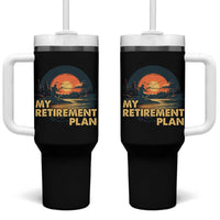 Retirement Plan Tumbler With Handle Funny Retired Fisherman Fishing - Wonder Print Shop