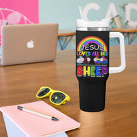 LGBT Pride Tumbler With Handle Jesus Loves All His Sheep Lesbian Gay Bisexual Transgender Black White - Wonder Print Shop