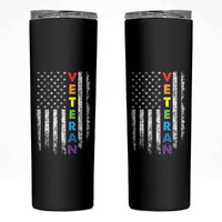 LGBT Veteran Skinny Tumbler American Flag Rainbow Military Army - Wonder Print Shop