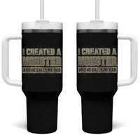 Father's Day Tumbler With Handle I Created A Monster He Calls Me Dad - Wonder Print Shop