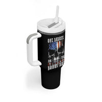 Father's Day Tumbler With Handle One Badass Bonus Dad Skull - Wonder Print Shop