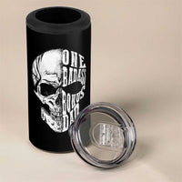 Father's Day 4 in 1 Can Cooler Tumbler One Badass Bonus Dad Skull - Wonder Print Shop