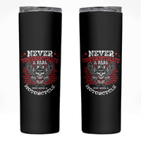 Never Underestumate A Papa Who Rides A Motorcycle Father's Day Skinny Tumbler - Wonder Print Shop