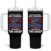 Your First Mistake Was Thinking I Was One Of The Sheep Skull Flag Patriotic Tumbler With Handle - Wonder Print Shop