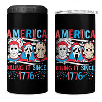 Funny 4th Of July 4 in 1 Can Cooler Tumbler America Killing IT Since 1776 Horror - Wonder Print Shop