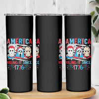 Funny 4th Of July Skinny Tumbler America Killing IT Since 1776 Horror - Wonder Print Shop