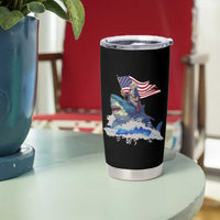 Funny 4th Of July Tumbler Cup George Washington Riding Shark Patriotic Independence Day - Wonder Print Shop