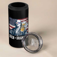 Funny 4th Of July Drinking 4 in 1 Can Cooler Tumbler Ben Drankin Benjamin Franklin Patriotic Party - Wonder Print Shop