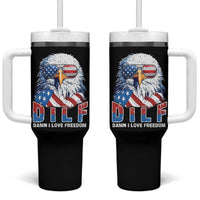 Funny 4th Of July Tumbler With Handle Damn I Love Freedom - Wonder Print Shop