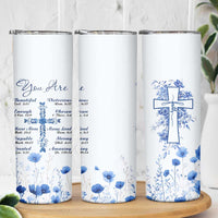Christian Gifts Skinny Tumbler You Are Enough Inspirational Flower Christ Cross - Wonder Print Shop