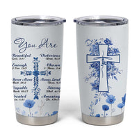 Christian Gifts Tumbler Cup You Are Enough Inspirational Flower Christ Cross - Wonder Print Shop