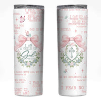 Christian Gifts Skinny Tumbler I Am A Child Of God Coquette Christ Cross - Wonder Print Shop