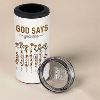 Christian Gifts 4 in 1 Can Cooler Tumbler God Say You Are Inspirational Flower Butterfly Christ Cross - Wonder Print Shop
