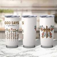 Christian Gifts Tumbler Cup God Say You Are Inspirational Flower Butterfly Christ Cross - Wonder Print Shop