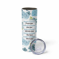 Christian Skinny Tumbler Thank God Faith Flower Christ Cross - Wonder Print Shop