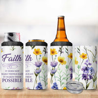 Christian 4 in 1 Can Cooler Tumbler Faith Does Not Make Things Easy It Makes Them Possible - Wonder Print Shop