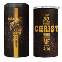 Christian Gifts For Men 4 in 1 Can Cooler Tumbler Man Of Faith I Can Do All Things Through Christ - Wonder Print Shop