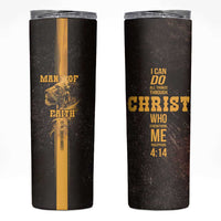 Christian Gifts For Men Skinny Tumbler Man Of Faith I Can Do All Things Through Christ - Wonder Print Shop