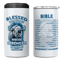 Christian Gifts For Men 4 in 1 Can Cooler Tumbler Bible Emergency Numbers Lion Christ Cross - Wonder Print Shop