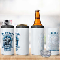 Christian Gifts For Men 4 in 1 Can Cooler Tumbler Bible Emergency Numbers Lion Christ Cross - Wonder Print Shop