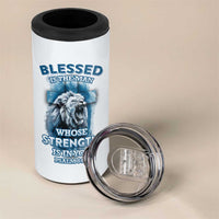 Christian Gifts For Men 4 in 1 Can Cooler Tumbler Bible Emergency Numbers Lion Christ Cross - Wonder Print Shop
