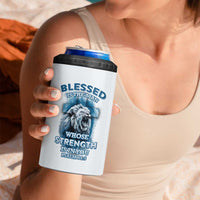 Christian Gifts For Men 4 in 1 Can Cooler Tumbler Bible Emergency Numbers Lion Christ Cross - Wonder Print Shop