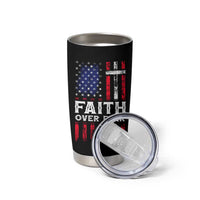 Christian Gifts For Men Tumbler Cup Faith Over Fear Be Strong And Courageous - Wonder Print Shop