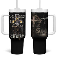 Christian Gifts For Men Tumbler With Handle A Child of God Man of Faith Warrior of Chirst - Wonder Print Shop