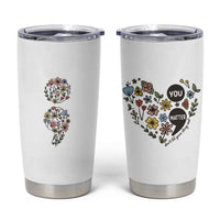 Suicide Prevention Awareness Tumbler Cup You Matter Semicolon Flowers - Wonder Print Shop