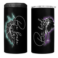 Suicide Prevention Awareness 4 in 1 Can Cooler Tumbler Teal Purple Lion Elephant Be Brave Be Kind - Wonder Print Shop