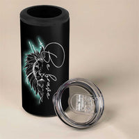 Suicide Prevention Awareness 4 in 1 Can Cooler Tumbler Teal Purple Lion Elephant Be Brave Be Kind - Wonder Print Shop
