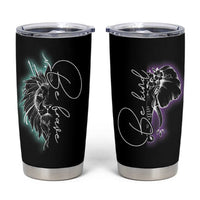 Suicide Prevention Awareness Tumbler Cup Teal Purple Lion Elephant Be Brave Be Kind - Wonder Print Shop