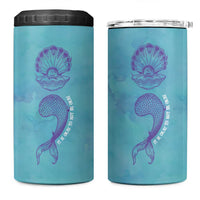 Suicide Prevention Awareness 4 in 1 Can Cooler Tumbler It's Ok To Not Be Ok Mermaid Semicolon Teal Purple Ocean - Wonder Print Shop