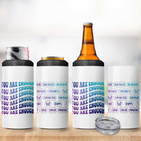 Suicide Prevention Awareness 4 in 1 Can Cooler Tumbler Teal Purple You Are Enough - Wonder Print Shop