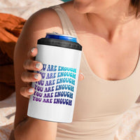 Suicide Prevention Awareness 4 in 1 Can Cooler Tumbler Teal Purple You Are Enough - Wonder Print Shop